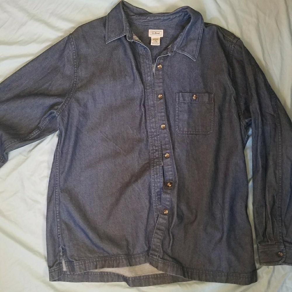 L.L. Bean Large Oversized Denim Shirt